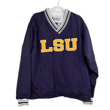 Champion LSU Tigers Pullover V-Neck Windbreaker Jacket Collegiate Mens M