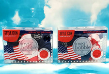 Invisibobble Sprunchie Original 2-Pack Red White Blue 4 Total Hair Ties New