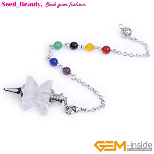 Assorted Stone Quartz Merkaba Pendulum Chakra Pendant Dowsing 1Pcs Reiki Healing - Picture 9 of 29