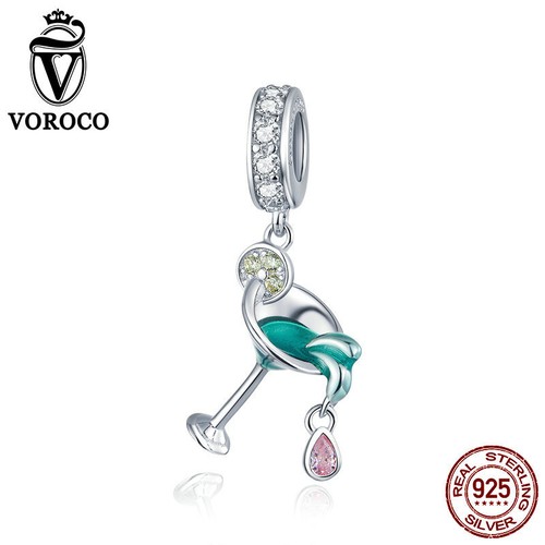 Ciondolo Ciondolo Moda Argento Sterling 925 Zirconia Perline Fai da Te Bracciale Ciondolo Voroco - Foto 174 di 205