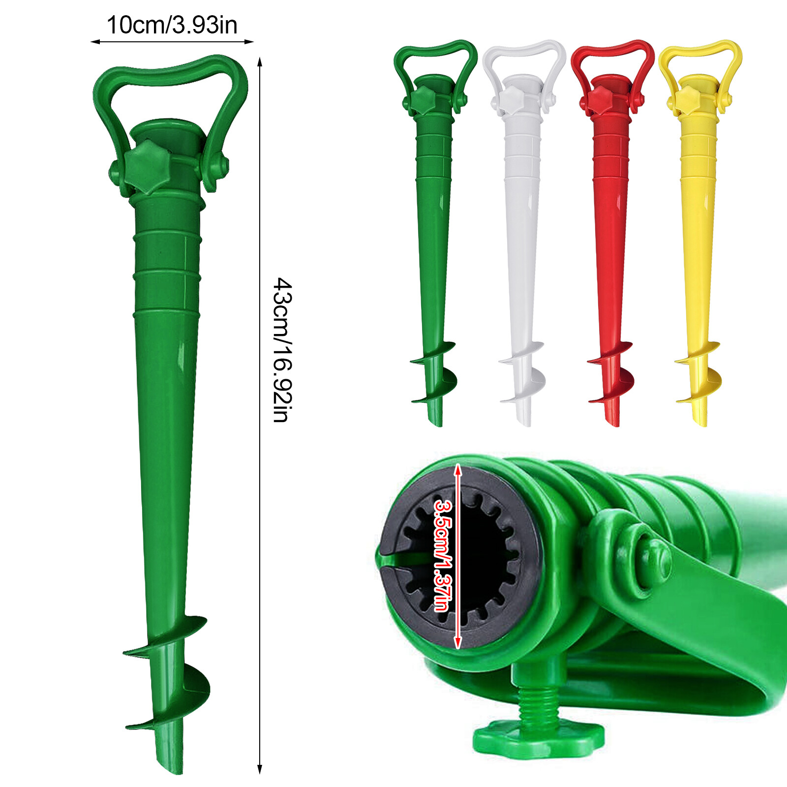 43cm Beach Umbrella Holder Garden Parasol Spike Stand Fishing Umbrella Stand UK eBay