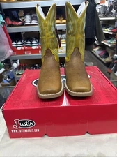 Justin Mens SE7515 Canter Clay Brown Water Buffalo Wide Square Toe Western Boots