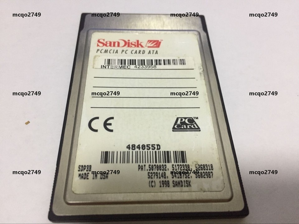 Tarjeta De Memoria PCMCIA Sandisk De 32MB O 48MB - Modelo SDP3B-32-584 / SDP3B-48-584, Probada Y Usada