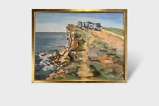 Oil painting Sevastopol Ukrainian painter Canvas Framed original decor seascape