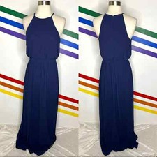 NEW BHLDN Navy Blue Slit Sleeveless Gown Bridesmaid Dress Size Small