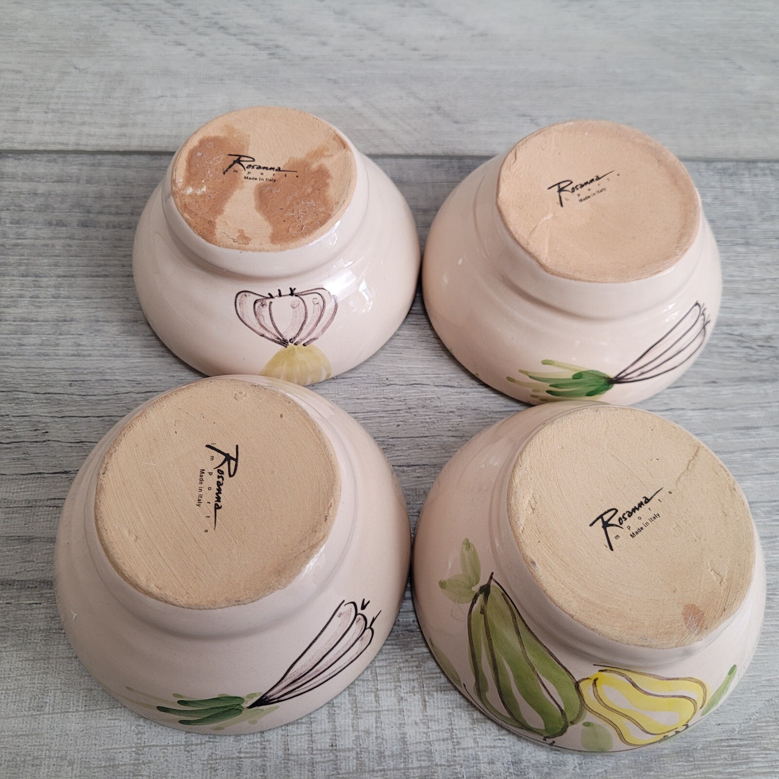 Rosanna Imports Ceramic Hand Painted Small Sauce Bowls Made in Italy Set of 4