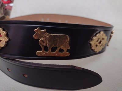 TOPFER Black Leather Gold Buckle and designs Sz 85 (US 34  display picture 1