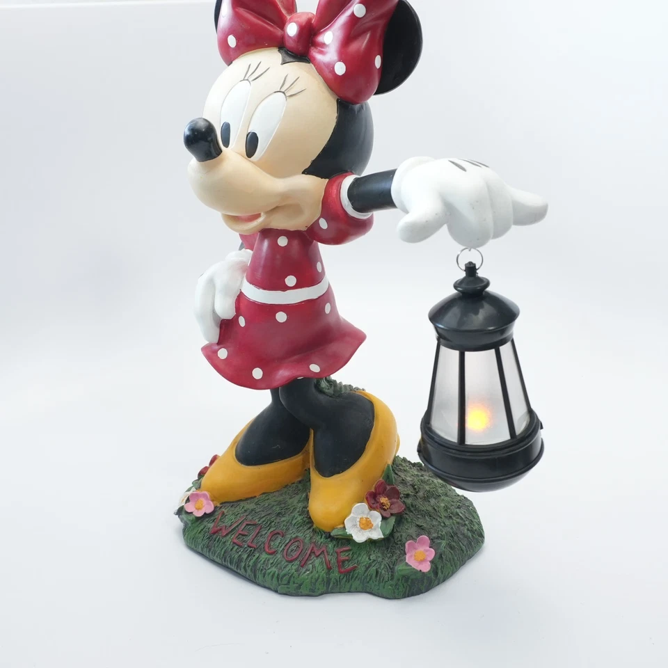 GRAN Estatua de Bienvenida Disney Minnie Mouse 17" con Linterna LED Decoración de Jardín Foto 2 de 4
