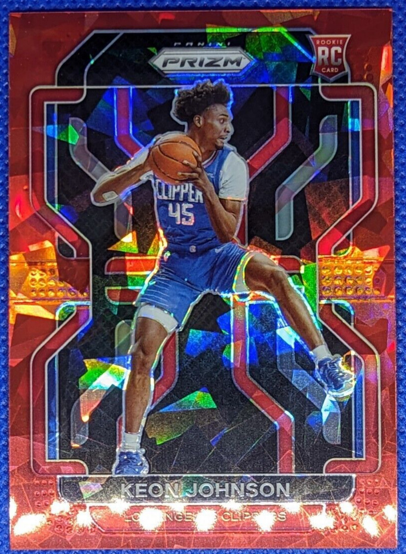 2021-22 Panini Prizm KEON JOHNSON RC #326 Red Ice Los Angeles Clippers