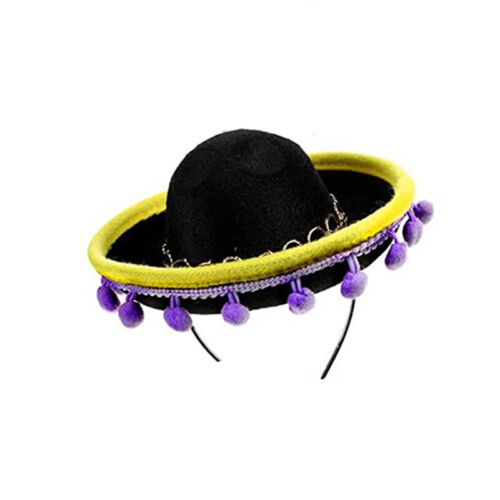 Sombrero Straw Mini Hat on Headband Mexican Spanish Ladies Fancy Dress Accessory - Picture 20 of 20