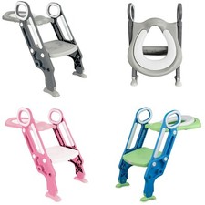 Children Toilet Seat & Ladder Toddler Training Step Up Easy Fold Down For Kids