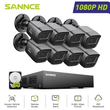 SANNCE 5in1 8CH DVR 1080P Video CCTV Security Camera System Outdoor AI Detection