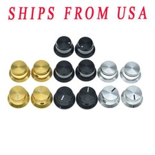 2-Pack Set Screw Metal Pot Knobs Top Hat Bell Knob fits Strat/Les Paul/SG Guitar