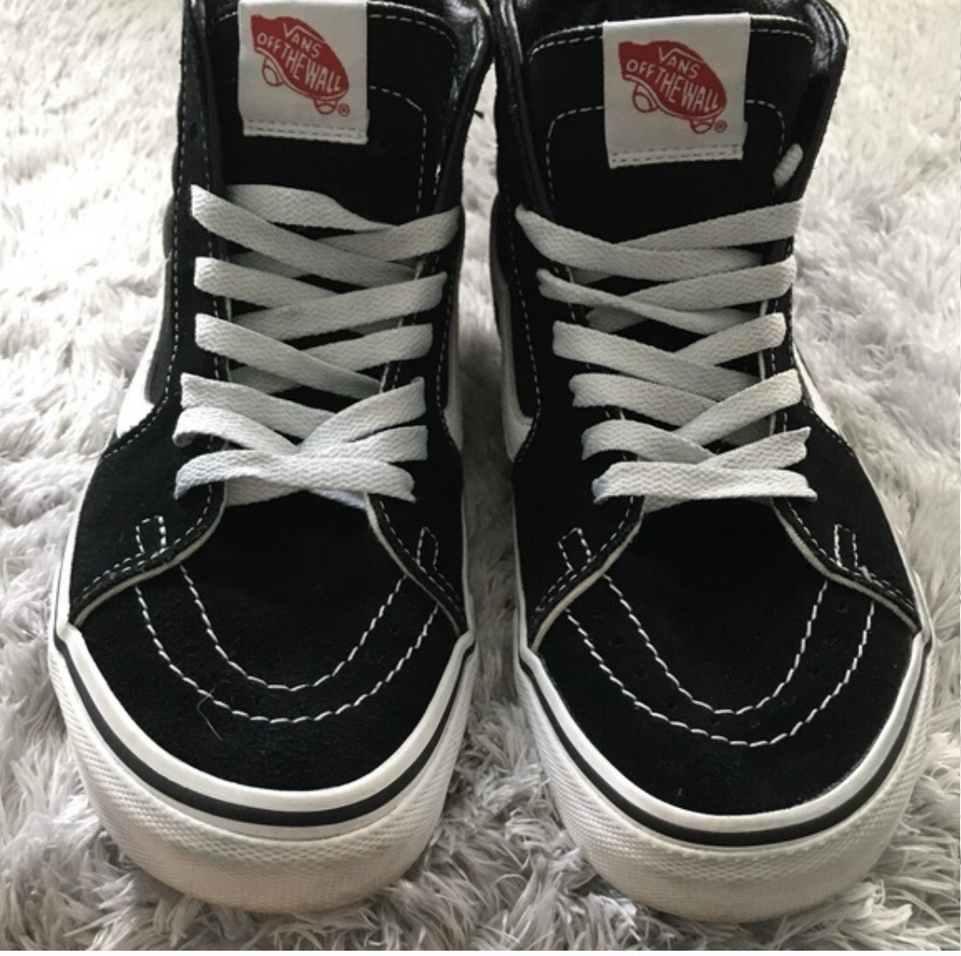 Vans Black And White High top Old School Sneakers Size 5