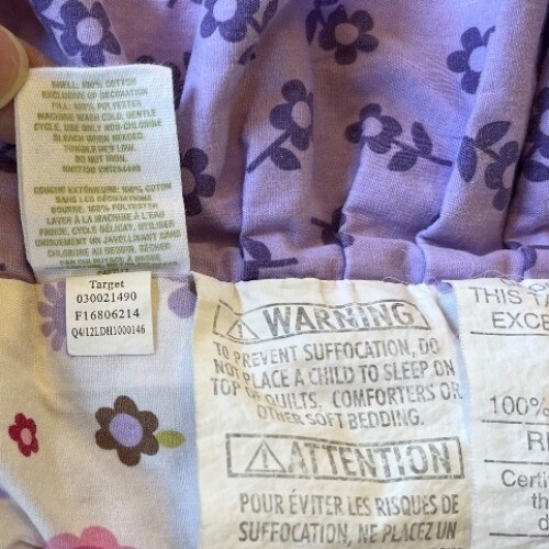 Circo Love N Lilacs Baby Comforter Quilted Ruffled Purple Pink Green Retired HTF - Picture 12 of 13