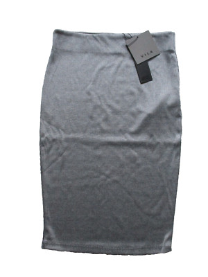Vila Damen Bleistift Rock , stretch , silbergrau Gr 36 Neu