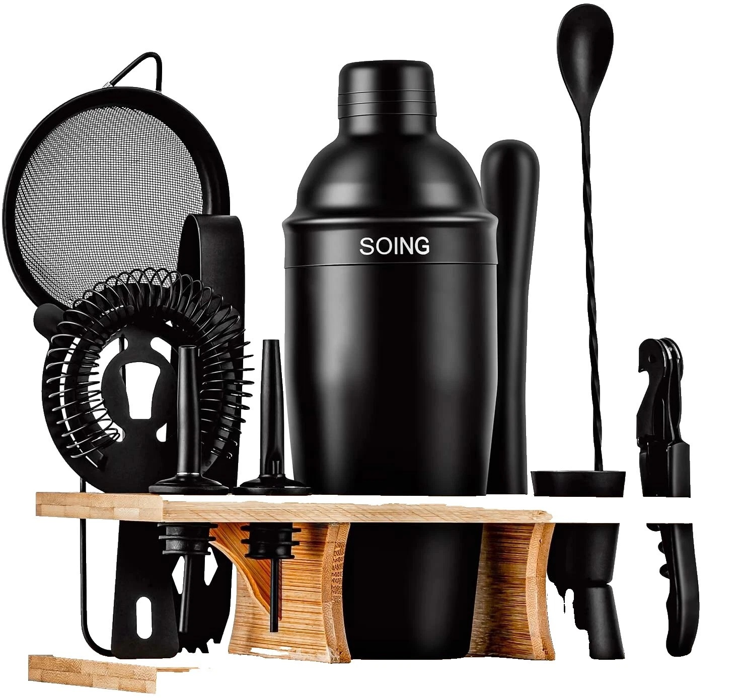 Stainless Steel Black Cocktail Bartender Kits Sets