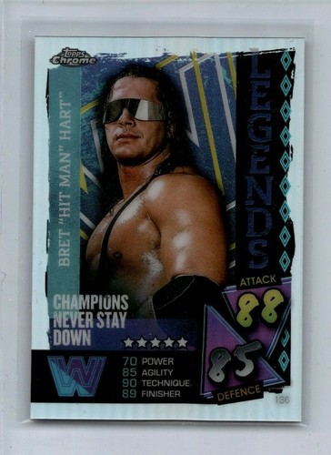 Bret Hart [Refractor] #136 2021 Topps Slam Attax Chrome WWE card