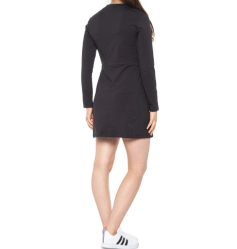 Adidas Originals Black Long Sleeve Mini Dress FU3865 Streetwear Ruffle Trim  XS | eBay