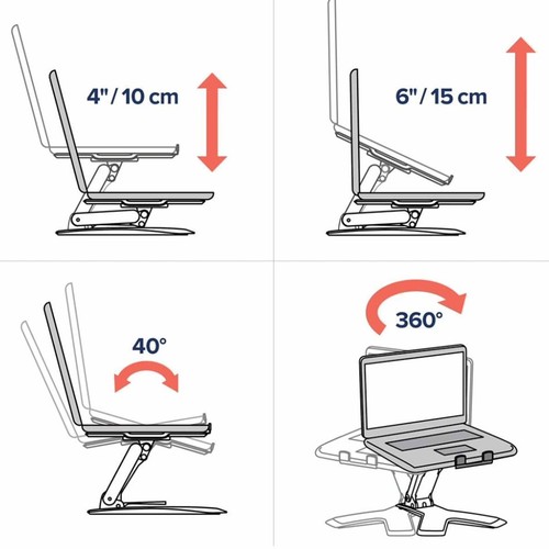 Support Vesa 75 Portable Notebook Table Clamp On Desk Folding_ - 第 3/6 張圖片