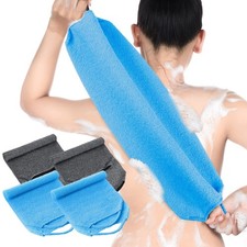 Exfoliating Back Scrubber with Handles 4 Pack Nylon Back Exfoliator Extended ...