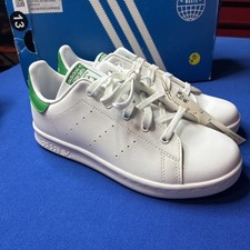 New Size 2 ADIDAS STAN SMITH JUNIOR - white and green FX7524 in box
