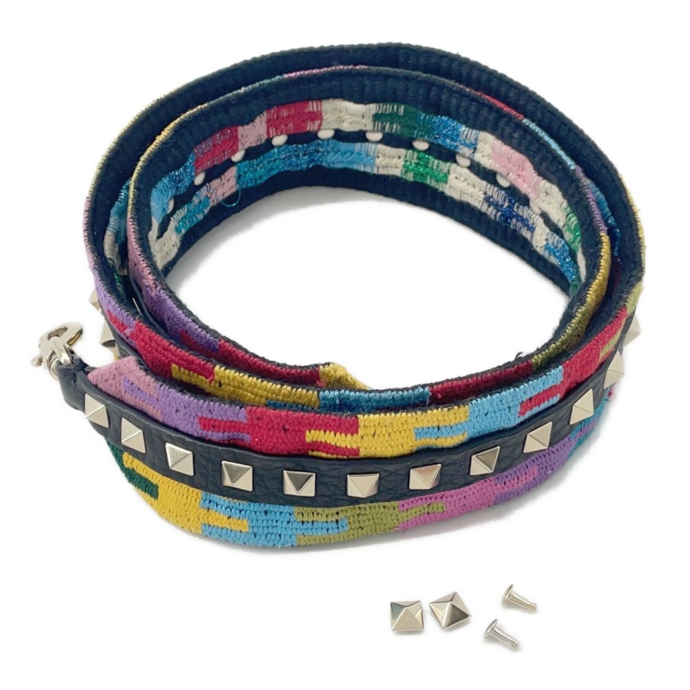 Valentino Garavani Rock Studded 2WAY Tote Bag Leather Black/Multicolor thumbnail 18