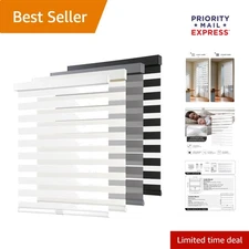 Elegant Cordless Zebra Blinds (30"W x 72"H) - Privacy & Light Filtering