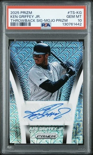 2025 Panini Prizm Ken Griffey Jr Throwback Auto Mojo /25 PSA 10💎  Bold Auto🔥