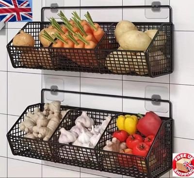 Wandmontage Draht Aufbewahrung Korb Gemüse Obst Regal Küche Organizer Regal