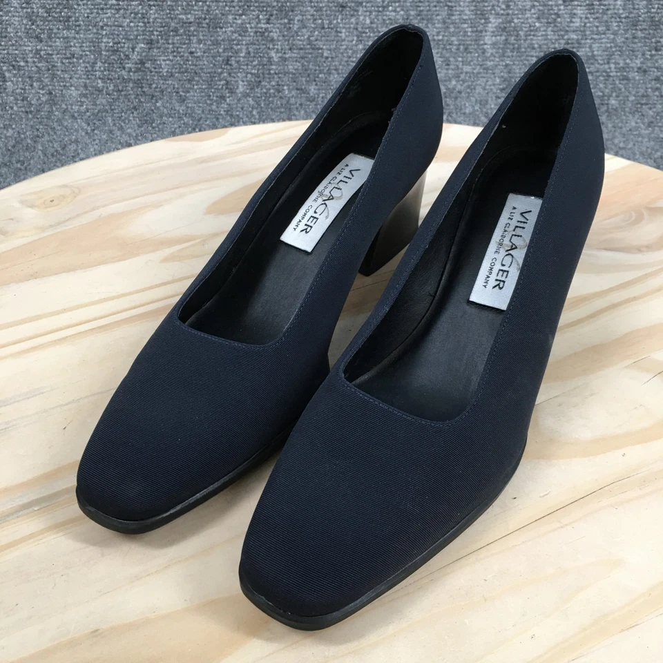 Villager By Liz Claiborne Heels Womens 8 M Stephanie Casual Slip On Pumps Blue - Image 3 of 4