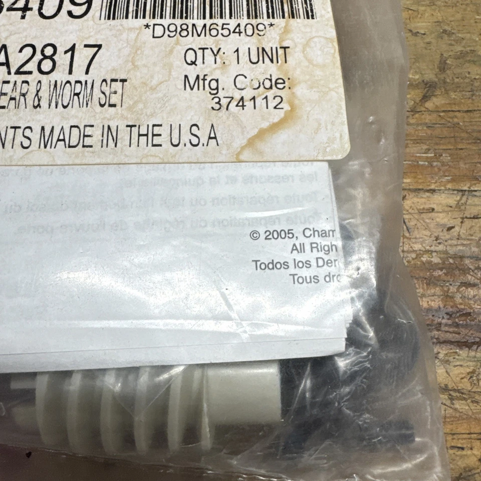 Kit de engranajes de puerta de garaje Liftmaster Chamberlain Craftsman 65409 OEM 41A2817 Foto 2 de 4