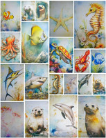 20 Blatt Meerestiere Scrapbook Papier Je 15 X 10 Cm 20 Motive Fisch Krabbe Robbe