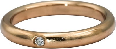 TIFFANY & CO. 18k Rose Gold VS Round Diamond Solitaire Band Ring 0.02CT Size 6