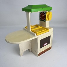 Vintage Little Tikes Market Stand Kitchen Playset Green Roof Yellow Sink