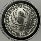 1991 Australian Kookaburra Rare Collector Coin 1 Troy Oz .999 Fine Silver Rounds