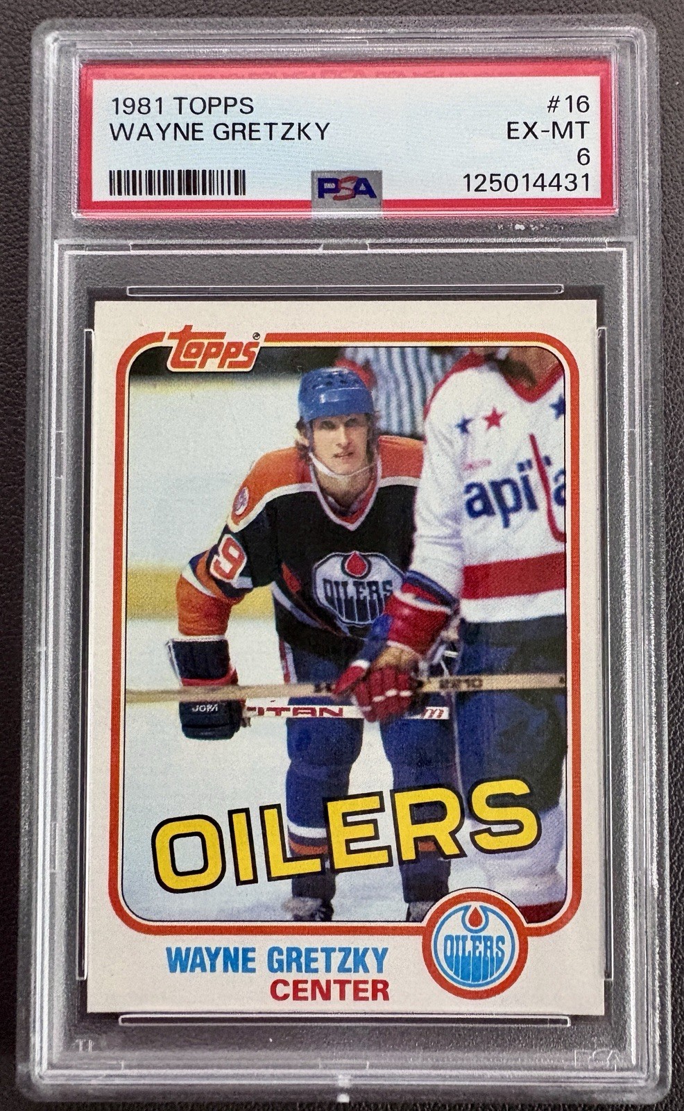 1981 Topps #16 Wayne Gretzky PSA 6 EX-MT NHL Hockey Card Oilers