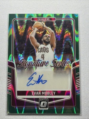 2024/25 Optic EVAN MOBLEY auto Green Prizm #/35 Signature Series
