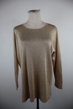 LUISA SPAGNOLI MAGLIA DONNA TG. L WOMAN T-SHIRT CASUAL VINTAGE MANICA LUNGA ORO