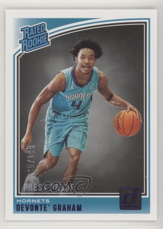 2018-19 Donruss Rated Rookies Press Proof Purple Devonte' Graham Rookie RC 0e45