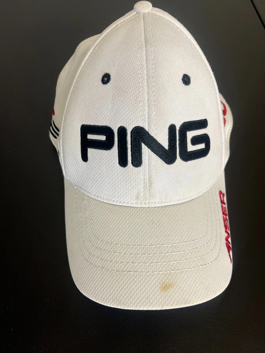 Casquette Ping Ajustable – Blanc/noir, état Correct, Adulte Unisexe, Style Baseball