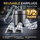 24dB High Fidelity Concert Earplugs Reusable Musicians Ear Plugs Music Festivals