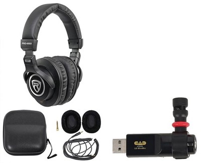 Rockville PRO-M50 Studio Monitor Headphones w/Detachable Cable+CAD Recording Mic