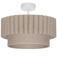 Deckenleuchte Stoff Blendarm Grau-Beige Weiß Ø45.5 Cm E27 Deckenlampe Esszimmer