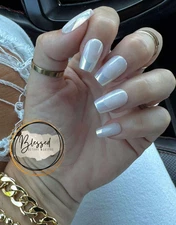 Red Aspen Press On Nails~Serendipitous Selda ~Medium Coffin~French~Glazed