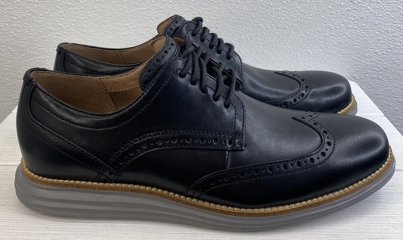 Cole Haan OriginalGrand Wing Oxfords Mens Size 8.5 Black Leather Lace Up Casual