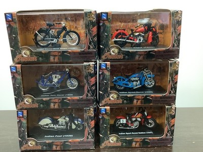 New Ray LOT of 6 Indian Motorcycle 1:32 Scale Scout / Chief / Racer Babber READ