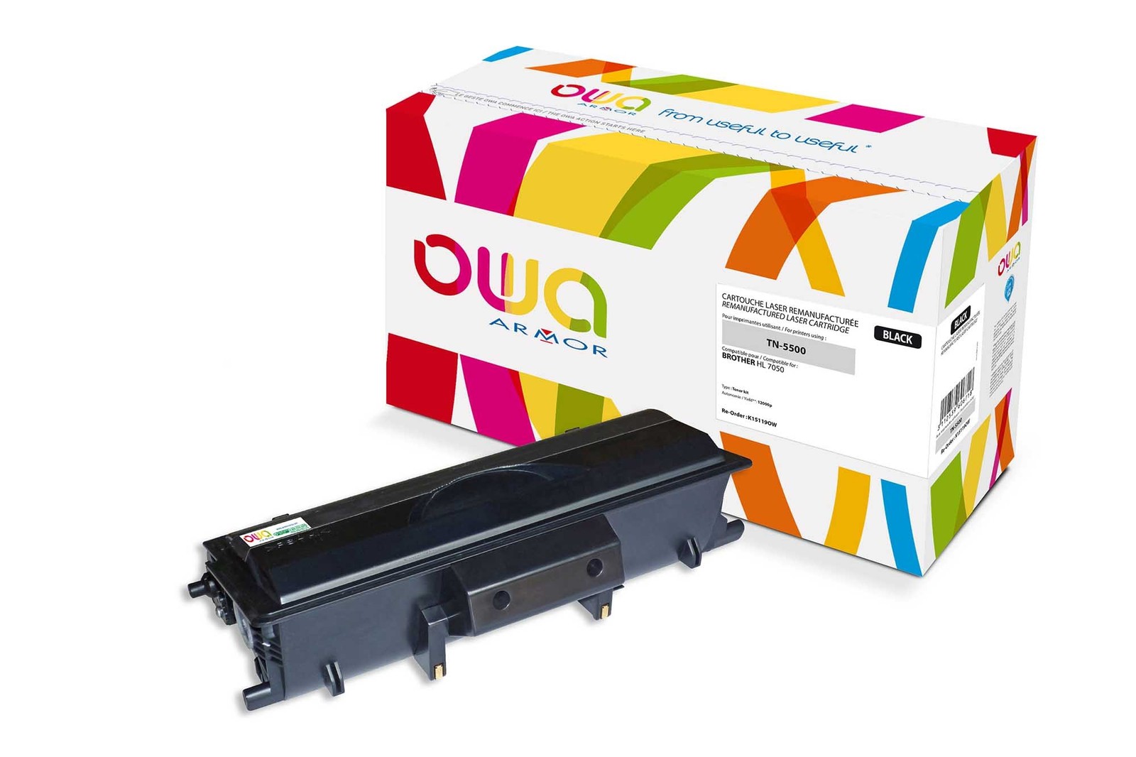 Toner compatible TN5500 Brother noir Armor Owa pour impression intensive de documents