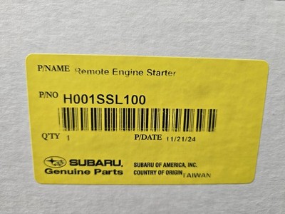 OEM Subaru Remote Engine Starter-2025 Forester-Turn Key Start Only H001SSL100