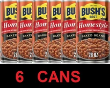 BUSH'S Best Homestyle Baked Beans 28 oz Can Tangy Bacon Shelf Stable - 6 PACK